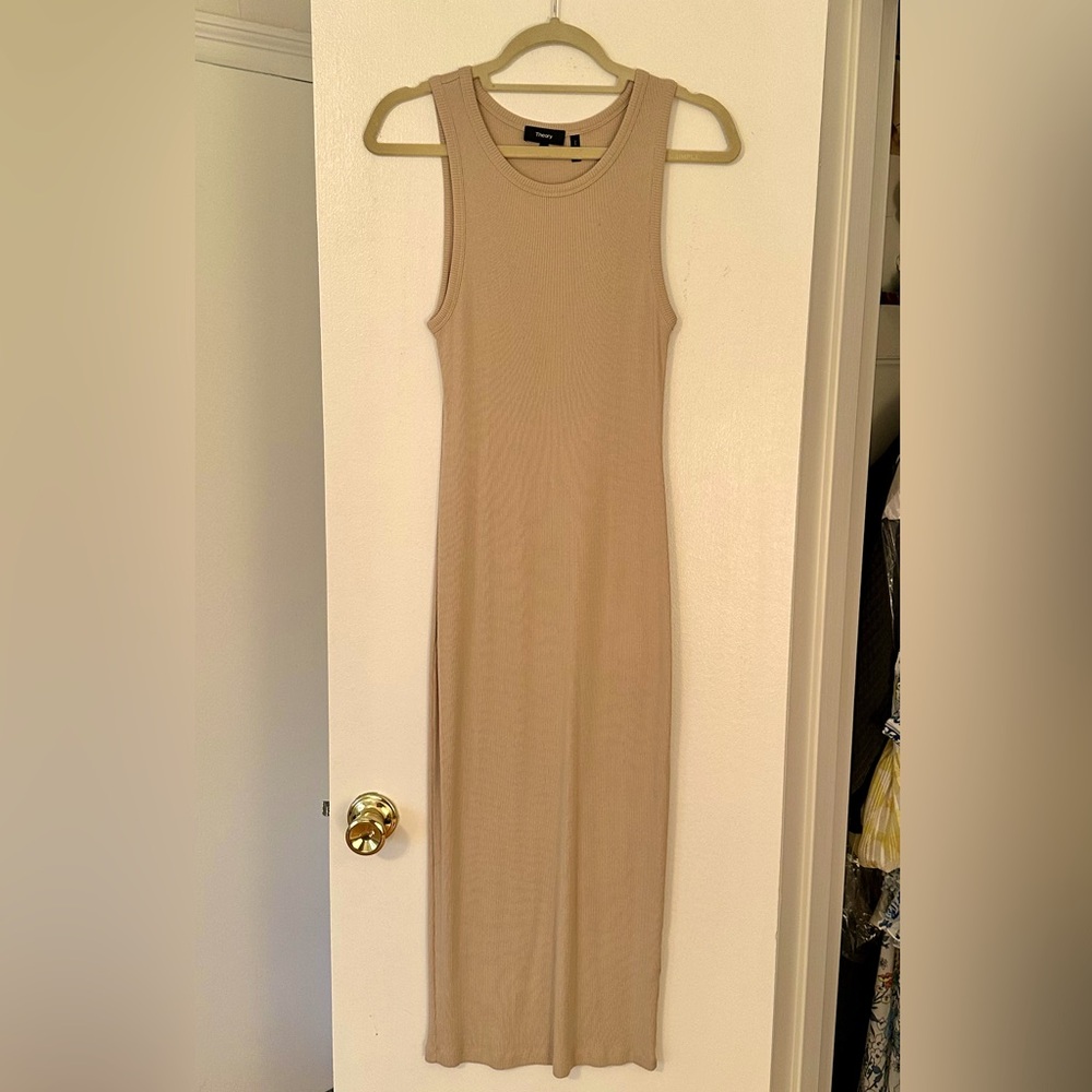 Theory ribbed slip midi dress